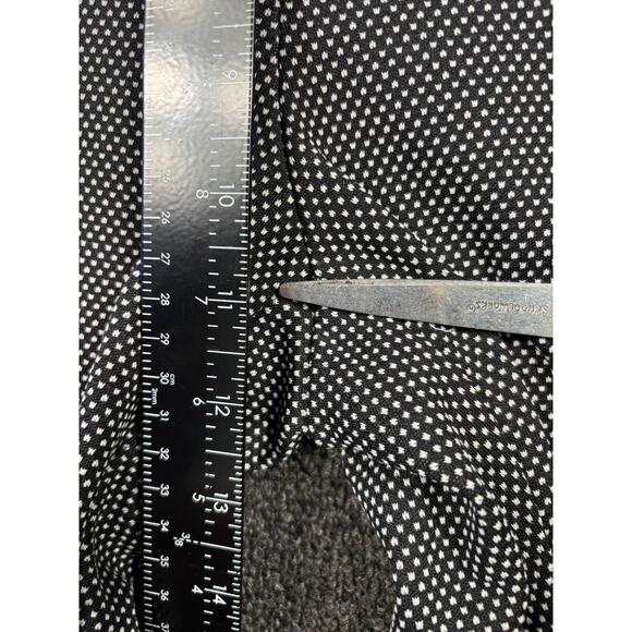 Chico's Double Dot Ponte Ankle Pants Womens US Size 6 Black Pull On Houndstooth - Picture 7 of 8